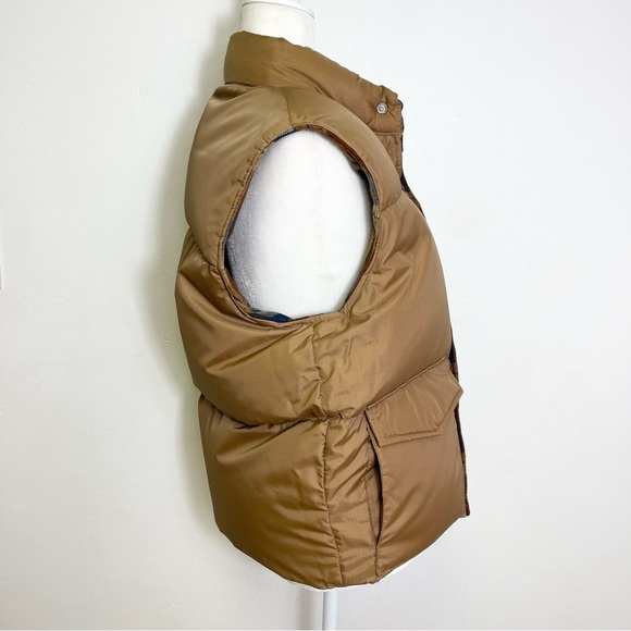 Vintage Argus Sportswear Reversible Puffer Vest Unisex Plaid Tan Size Medium - Picture 8 of 15
